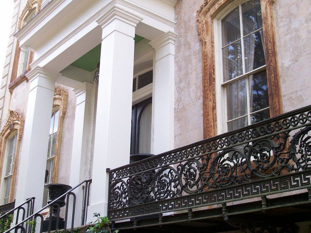 Ornamental iron railing